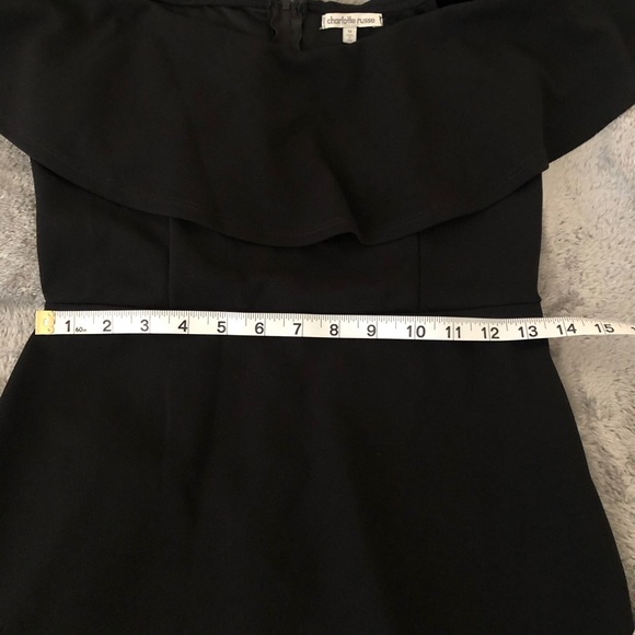 Charlotte Russe Off Shoulder Black Dress Size M - Picture 6 of 9